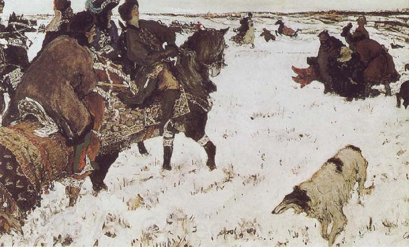 Valentin Serov Peter the Great Riding to Hounds Norge oil painting art